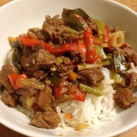 Picture of Slow Cooked Oriental Beef with rice
